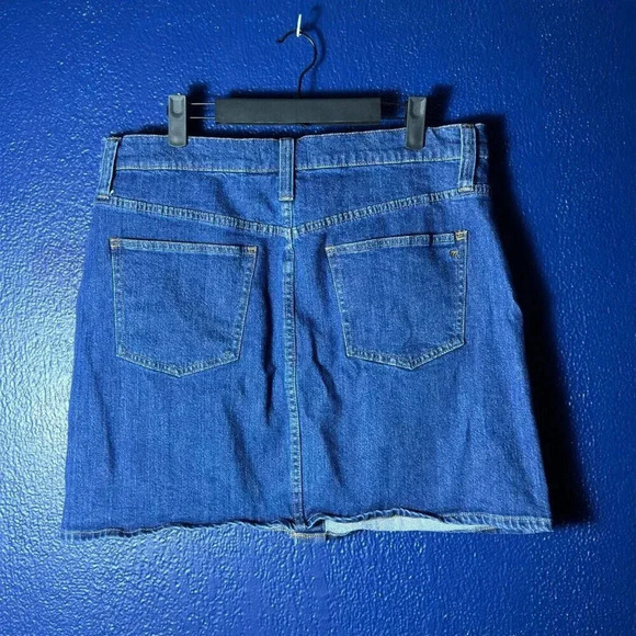 Madewell Womens Annetta Wash Button Front Stretch Denim Straight Mini Skirt 32 - Picture 5 of 10